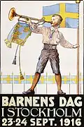 Affiche pour le Barnens dag (sv) (Journée des enfants).