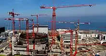 Le chantier en 2010 (zoom sur la tranche 3 en construction).