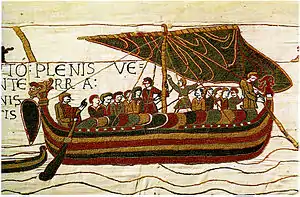 Bateau du XIe siècle, Tapisserie de Bayeux.