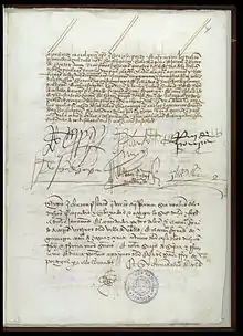 Le traité de Tordesillas.