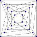 Graphe de Folkman, plus petit graphe semi-symétrique, à 20 sommets.