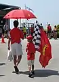 Supporters de la Scuderia Ferrari au Grand Prix de Malaisie 2007.