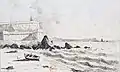 Le fort de Penthièvre au XIXe&nbsp;siècle (dessin de A. Descoumiers).