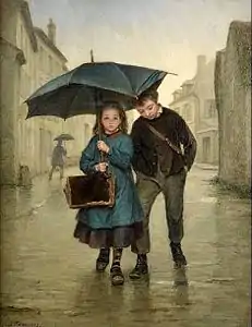 Le chemin de l'école (XIXe siècle), localisation inconnue.