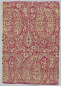 Fragment de textile comportant des Boteh, Iran, XVIIIe&nbsp;siècle