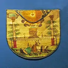 photo en couleur d'une décors maçonnique du XIXe&nbsp;siècle