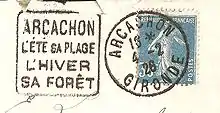Photo d'une empreinte de la machine Daguin du bureau d'Arcachon en 1926..
