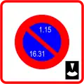 Entrée d'une zone à stationnement unilatéral à alternance semi-mensuelle et à durée limitée