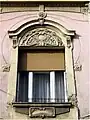 Détail de la façade du 16 rue Bežanijska