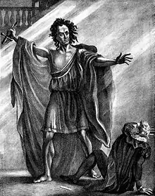 dessin d'un passage d'une adaptation théâtrale de 1823