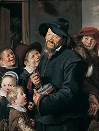 Le Joueur de "rommelpot", v.1618-1622, huile sur toile, 106&nbsp;x 80,3&nbsp;cm (Kimbell Art Museum, Fort Worth - Texas).