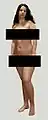 Barres de censure sur une photographie de femme nue.