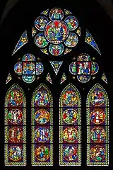 La fenêtre des martyrs, du XIIIe&nbsp;siècle, dans l'aile sud.