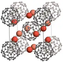 Image représentant la structure du fulleride métallique Cs3C60.