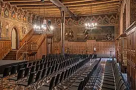 Salle intérieure du Altes Rathaus (Göttingen) (de). Juin 2022.