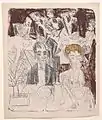 Dinertafel, 1916, lithographie (66,04 × 32,38 cm), musée Solomon R. Guggenheim, New York.