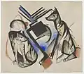 Zwei Wölfe, 1913, aquarelle et encre sur papier (39,3&nbsp;×&nbsp;45&nbsp;cm), musée Solomon R. Guggenheim (New York).