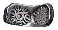 Satamana (sicle, double karshapana) du Gandhara (Taxila, Janapada), argent, 11,2&nbsp;g, vers 400-350 av. J.-C.