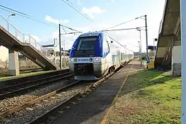 Arrêt d'un TER Elbeuf - Saint-Aubin – Rouen – Yvetot.