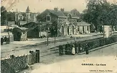 La première gare, au début du XXe&nbsp;siècle.