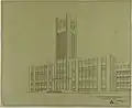 Dessin préparatoire de Tony Garnier, conservé au Musée de beaux-arts de Lyon.
