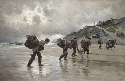 Pêcheurs d'Equihen, 1902, huile sur toile, 111&nbsp;×&nbsp;173&nbsp;cm, Palais des Beaux-Arts de Lille.
