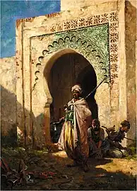 Le garde - Huile sur toile, signée en bas à dr., 35&nbsp;×&nbsp;27&nbsp;cm, localisation inconnue.