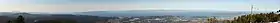 Vue panoramique du Détroit de Géorgie, les îles Thormanby sont au centre.