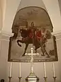 Fresque du chœur de l'église, Saint Martin à la porte d'Amiens par Félix-Henri Giacomotti, inaugurée en 1892.