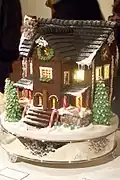 Avec escalier et sapins de Noël.