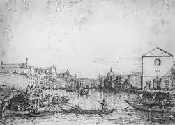 Canaletto, le Grand Canal vu du nord-ouest, de Santa Croce à San Geremia, vers 1730-40, Windsor, Royal Collection.