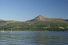 Vue du Goat Fell depuis Brodick.