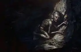 Le périple de Gollum commence,illustration de Frédéric Bennett.