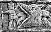 Vidar combat Fenrir au Ragnarök.
