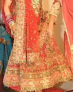 Lehenga de mariée avec broderie Gota