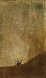 Le chien, peinture de Goya, employée pour la couverture de La folía - De la Spagna.