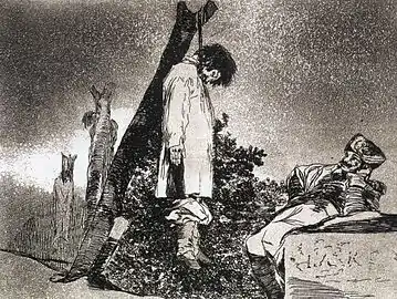 Ici non plus, no 36 des Désastres de la guerre (vers 1812)