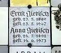 Plaque de l'urne d'Ernst Niekisch