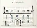 Côté latéral de la synagogue – plan d'architecte