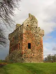 Tour de Greenknowe dans les Scottish Borders en Écosse.