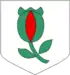 D'argent à la grenade de sinople ouverte de gueules (Grenade)