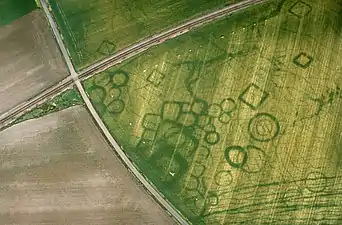 Photographie aérienne du site protohistorique de Grézac.