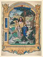 Miniature de frontispice, le Débat entre deux dames.