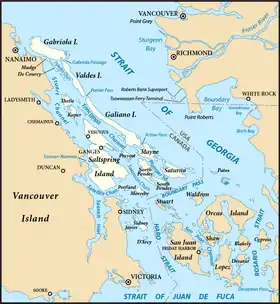 Les îles Gulf (en haut, à gauche, l'île De Courcy)