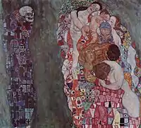 Vie et Mort (1908-1911), huile sur toile (178&nbsp;×&nbsp;198&nbsp;cm), musée Leopold (Vienne).