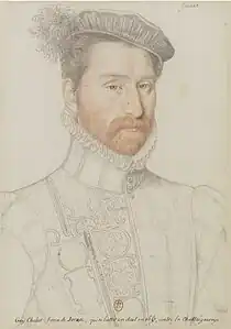 École française du XVIe siècle, Guy Chabot, baron de Jarnac, dessin, Paris, BnF.