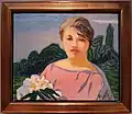 Portrait d'une femme en rose, 1918, huile sur toile, 46&nbsp;×&nbsp;55&nbsp;cm