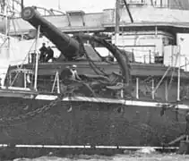 Barbette avant sur le HMS&nbsp;Benbow.