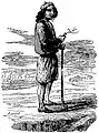 Habitant de Kerlouan vers le milieu du XIXe&nbsp;siècle (dessin d'Alfred Géniole)