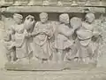 Détail d'un escalier du monastère de Chakhil-i-Ghoundi (Hadda), mission Barthoux
